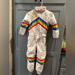 Tipsy Elves Sunrise Shredder - White Jumpsuit with Rainbow Accents